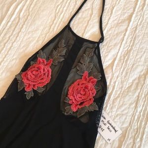 Embroidered midi dress